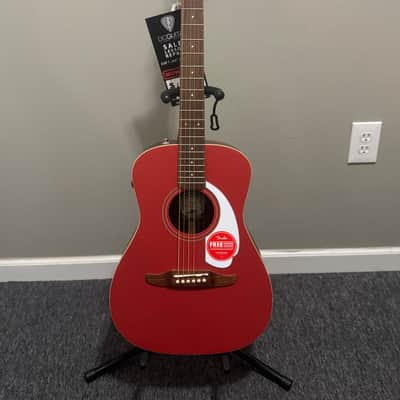 Fender Malibu Player - Walnut Fingerboard, White Pickguard, Fiesta Red image 1