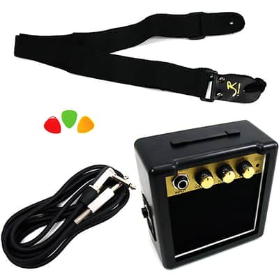 J. Reynolds JRPKLPSBL Single Cutaway Les Paul Body Style Kids 1/2 Size Mini Electric Guitar Package image 3