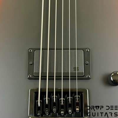 ESP LTD M-6 Evertune 30" Baritone Black Metal Electric Guitar - Black Red Burst Satin image 6