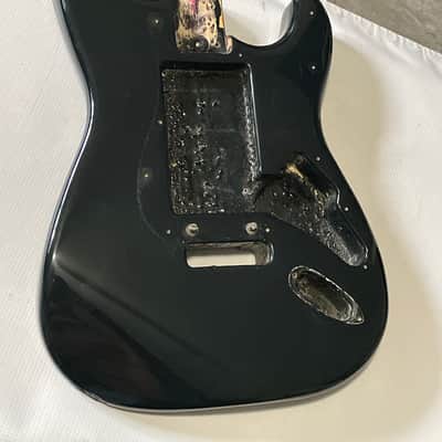 1990 USA Fender American Stratocaster Black Guitar Body 2 Post Tremolo Ready image 6