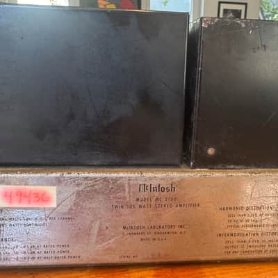 McIntosh MC2100 105-Watt Stereo Solid State Power Amplifier 1969 - 1978 - Black image 3