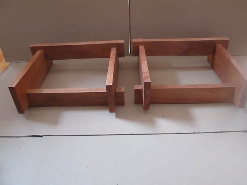 Back tilted solid walnut speakers stands for KLH Model 6 speakers -new image 1