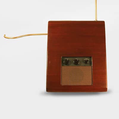 Vanguard Theremin, made by Robert Moog, c. 1960, ser. #6021, fabric zipper cover case. image 1