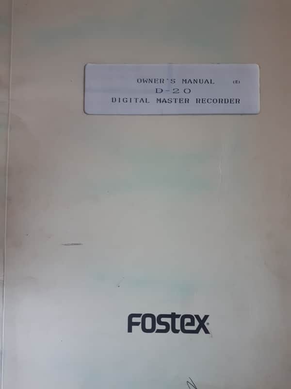 Owner's Manual for Fostex D-20 Digital Master Recorder & Model 8310 IF Card 1989 image 1