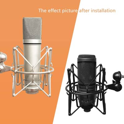 Microphone Shock Mount Mic Holder - Anti Vibration Spider Shockmount Compatible With Many Condenser Mics Like At2020 Mxl 770 Mxl 990 Samson G Track Pro Rode Procaster Nt1-A Neumann U87 Etc. image 5