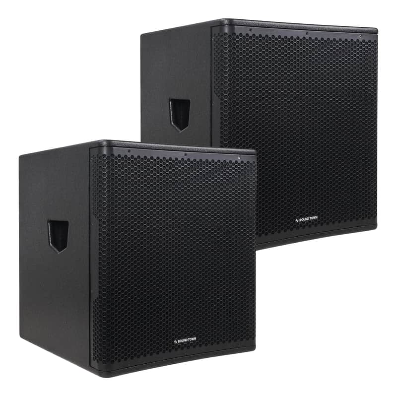 METIS-PRO18AS-PAIR | METIS Series Pair of 18" 2400W Powered PA/DJ Subwoofer with Class-D Amplifier, Plywood, Black image 1