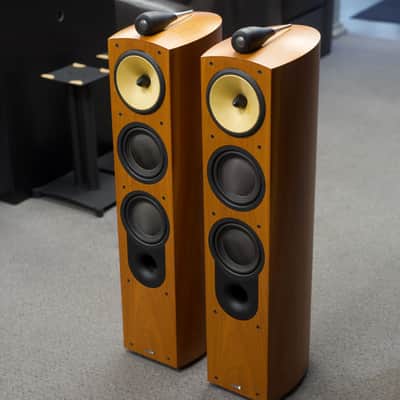 B&W Nautilus 804 Floor Standing Stereo Speakers in Cherry w/ Box & Accessories image 4