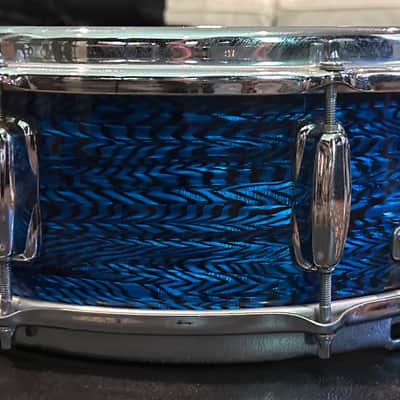 Slingerland Blue Agate Hollywood Ace Snare Drum with Zoomatic Strainer 1969 - Blue Agate image 2