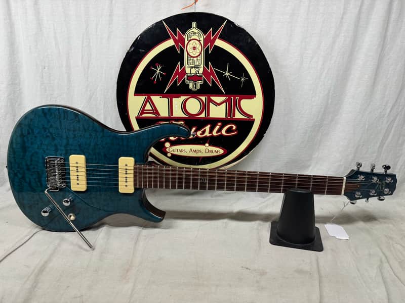 Michael Rowan Custom Guitars Journeyman Twin P90s Guitar - Trans Turquoise image 1
