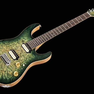 Suhr Modern Custom Shop Burl Maple HH FTGB - Faded Trans Green Burst image 2