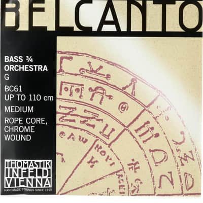 Thomastik-Infeld BC61 Belcanto Orchestra Double Bass G String - 3/4 Size Medium Tension image 1