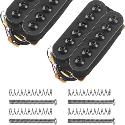 1Pair High Output Magnet Electric Guitar Neck Bridge Pickup Set N/B Compatible with Electric Guitar Pickup (Black) image 3