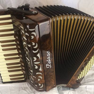 8160 - Burled Mahogany Petosa Artista "Compatto" Piano Accordion LMMM 34 96 image 1