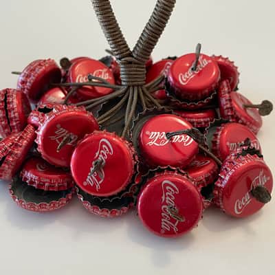 Upcycled Percussion - Bottle Cap Hand Rattle / Shaker - Coca Cola image 3