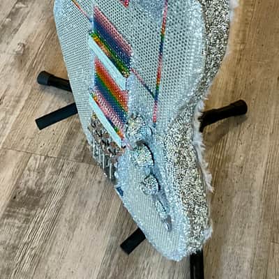 4-String Bass Guitar - Pastel Rainbow & Silver Sparkle image 5