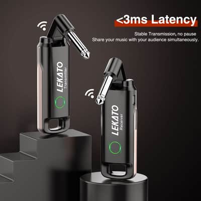 LEKATO 70 Channels Wireless Guitar Audio System Transmitter Receiver 220°Rotatable Plug 40M image 4