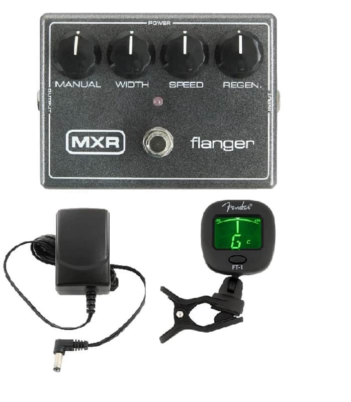 MXR M117R Flanger Reissue Guitar Effects Pedal & Power Supply Metallic Grey M-117R ( FENDER TUNER ) image 1