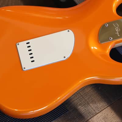 Lefty! 2019 D'Pergo Aged Vintage Classic Limited Brazillian Electric Guitar Orange + HSC image 17