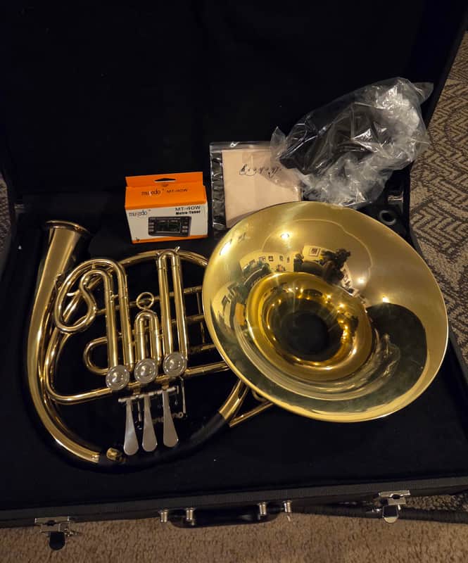 French Horn with case Unknown - Brass image 1