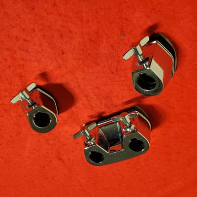3PC Bass Drum, Tom Drums Mounts Complete W/Hardware - Ultra Clean A+ 1990's. - Chrome & S.S. image 4