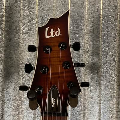 ESP LTD H-200 Flame Top Dark Brown Sunburst Guitar & Case #1026 Used image 4