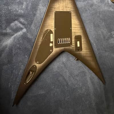 2021 Solar Guitars V1.6AFBB Flying V in Flame Black Burst with Gigbag image 23