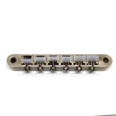 Faber Nickel AGED Bridge + Tailpiece set, ABR-1,Nylon saddles image 4