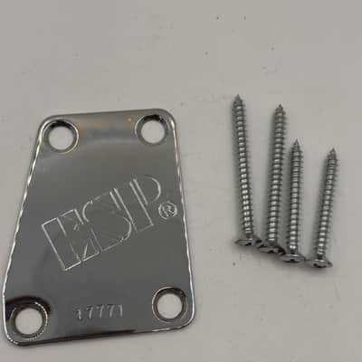 ESP Neck Plate Vintage Plus Angled W/ Screws 1990’s - Chrome image 1