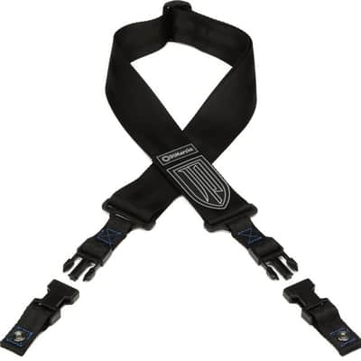 DiMarzio DD2200JP John Petrucci Nylon ClipLock Guitar Strap - Black with Blue Stitching image 2