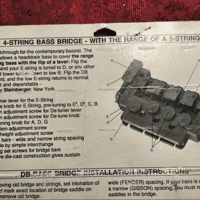 NOS Hohner Steinberger DB System Bass Bridge - For Basses with Headstock - D-Tuner - 80s - Mint/Sealed image 5