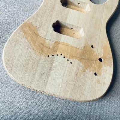 Basswood 7 String Guitar Unfinished Body, String Through image 6