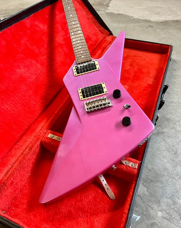 Yamaha EX-1 electric guitar c 1980's explorer Fuchsia original
