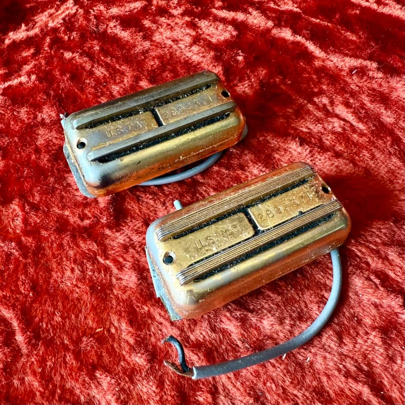 Gretsch Supertron Humbucker pickups pair 1964 - Gold original vintage USA 6122 Chet Atkins country gentleman Viking duo jet penguin falcon image 1