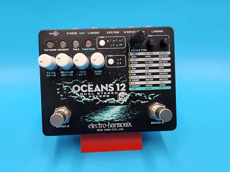 Electro-Harmonix EHX Oceans 12 Dual Stereo Reverb Guitar Effect Pedal Bass Plate image 1