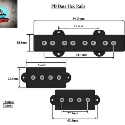 G.M. PJ Bass Hex Pole Pickup Set image 8