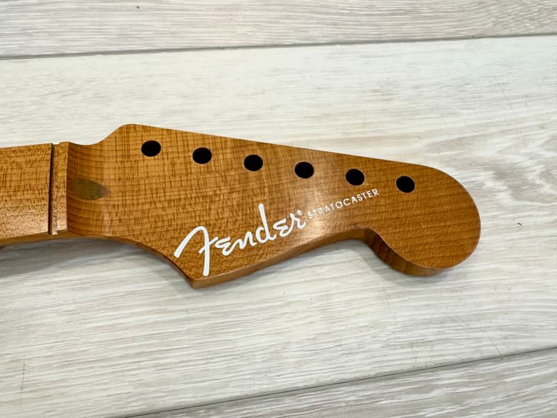 NEW Fender Licensed Allparts Flamed Quartersawn Roasted Maple Nitrocellulose Neck image 1