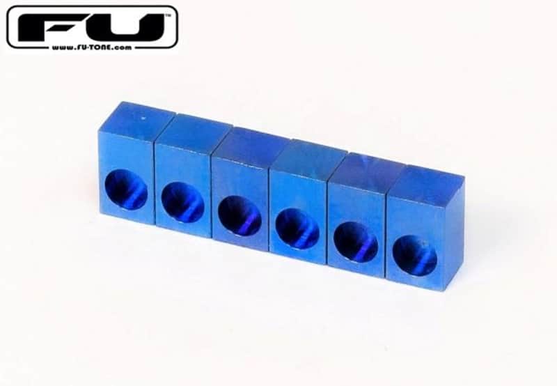 FU-Tone Titanium Saddle Insert For Locking Tremolo Blue Anodized - 6 String Set - Made In USA! image 1