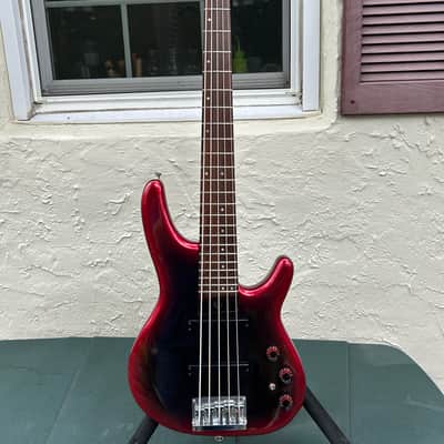 DR Heartfield 5 string bass guitar - Black red burst image 5
