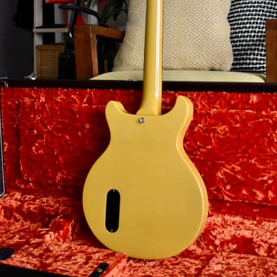 80’s Burny Japan Rock ’n Roll Version RTV-55 Les Paul Junior Double Cut in TV Yellow RARE Fernandes MIJ Japanese Vintage Lawsuit Fujigen JR DC Gibson image 11
