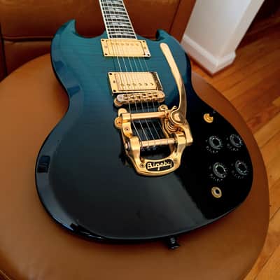 Gibson SG Supreme in Ultra Rare Emerald Burst Finish 2006 - with Case and Bigsby image 13