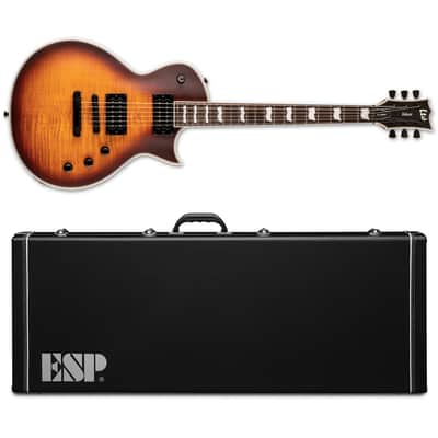 ESP LTD EC-1000T CTM Tobacco Sunburst Satin Electric Guitar + ESP Hard Case - Brand New image 1