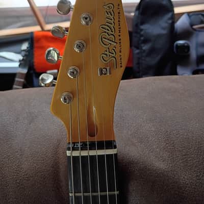 St. Blues Telecaster 2000s in pristine condition in rare orange red and black Memphis Tennessee under 10 lbs image 5