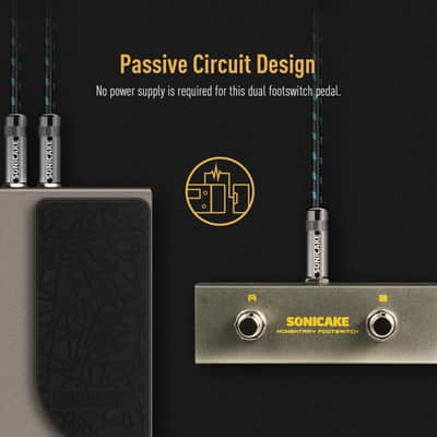SONICAKE Dual Footswitch Pedal for Guitar Effect Pedal Dual Momentary Foot Switch Guitar Pedal with TRS Cable(U.S. domestic inventory) image 5