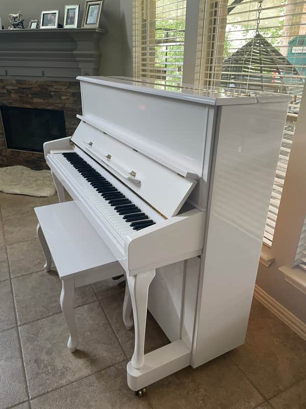 Acoustic Upright Gloss White Hobart Cable Piano image 1