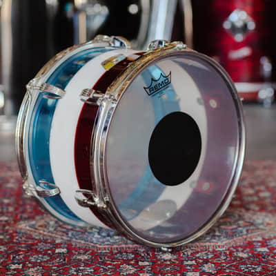 Ludwig 1970s Ludwig Vistalite Kit in Red, White, and Blue - 14x22, 16x16, 8x12 image 20