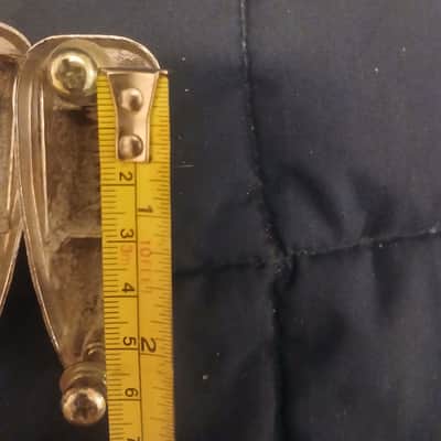 Unkown Vintage bass drum lugs star,kent? 60,s 70,s - Aged chrome metal, uncleand image 3
