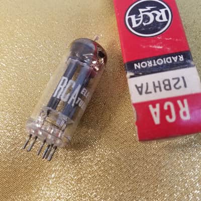 RCA 12BH7A tNOS AT1000 TESTED Vacuum Tube black plate 12BH7 dual triode 1952-1961 image 1