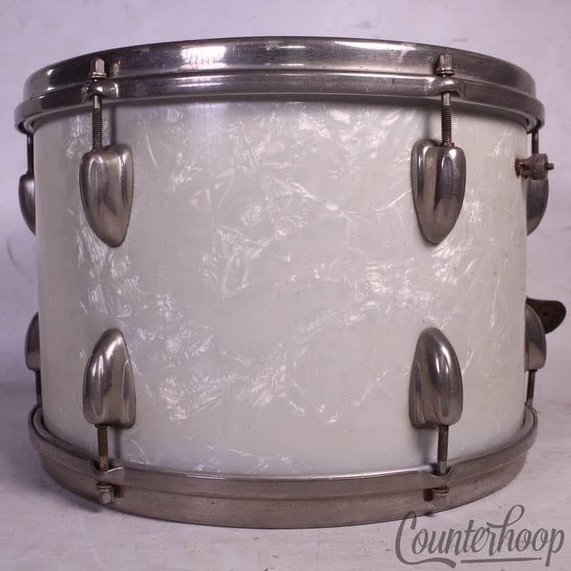 *Slingerland 13x9"50s WMP Radio King Tom Drum NOB Brass Rims White Marine Pearl* image 1