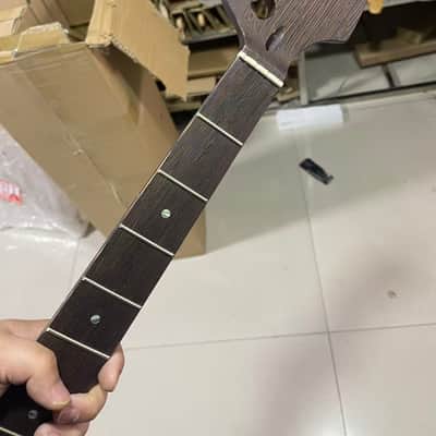 4-string electric bass neck jazz bass  20 frets  wenge guitar neck 34inch hole 18mm wenge  abalone inlay image 7