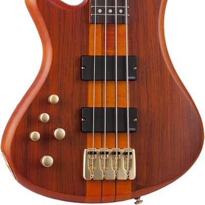 Schecter Stiletto Studio-4 Left Hand Bass Guitar - Honey Satin (2760) image 6